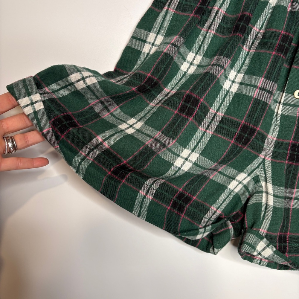 Intimately Free People Flannel Green Plaid Boxer Lounge Shorts Size Large - Picture 3 of 8